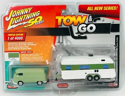 Johnny Lightning Tow & Go 1965 VW Type 2 Transporter With Trailer Rel. 1 Ver. A • $16.98