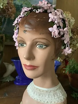 Vintage Antique 1940’s Light Lavender Lilac Flower Millinery Topper/ Hat  Wow! • $75