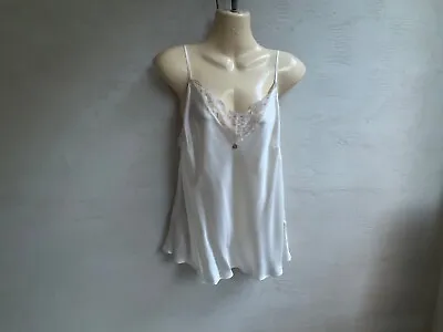 Mark & Spencer ROSIE Silk & Lace Trim Camisole Ivory UK14 • £28.50