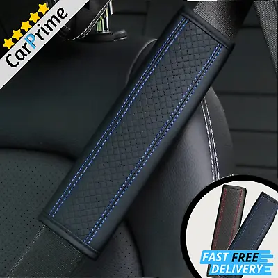 2 Seat Belt Pad Seat Belt Cushion Belt Cover Leather Shoulder Pad Belt Strap Pad • £8.99