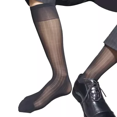 Stretchy Nylon Sheer Knee Dress Socks Over The Calf Dress Socks For Men • $7.29