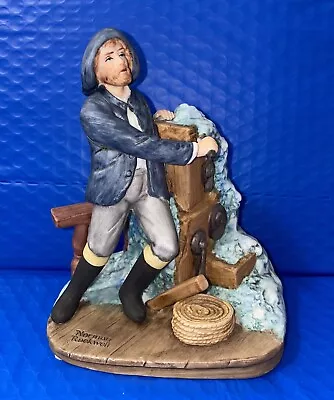 NORMAN ROCKWELL 1982 Figurine  Braving The Storm  Ocean Boat Sea Captain • $24.99