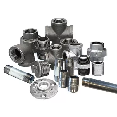£2.30 • Buy BLACK & GALVANISED Malleable Iron BSPT Pipe Fittings & Mild Steel Pipes