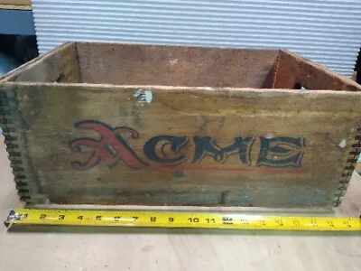 Vintage Acme Brewing Co Crate Los Angeles CA 1935 Beer Carrier 19x13x8 • $80