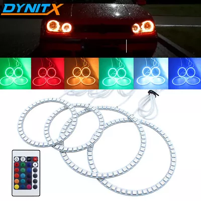 4x Multi-Color RGB Angel Eye Halo Rings For VW Golf Mk4 1998-2004 Headlight DRL • $42.27