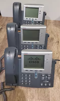 Lot Of 3 Cisco 7942G IP VoIP Telephone Phone 7942 (CP-7942G) • $29.95