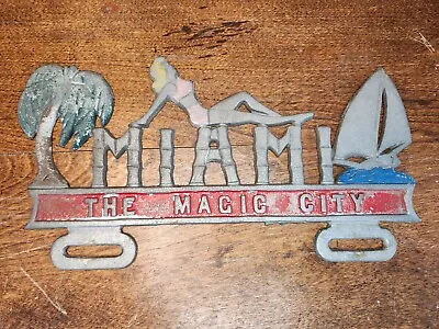 1950s Antique Miami License Plate Topper Vintage Chevy Ford Hot Rod Rat Pickup • $174.99