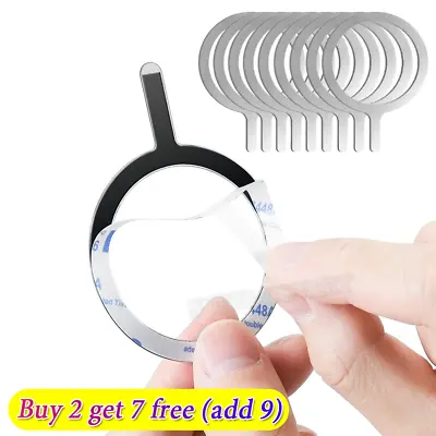 2 Pack Universal Magnetic Ring Slim Metal Plate Phone MagSafe Wireless Charging • £2.80