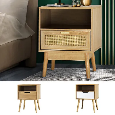 Oikiture Bedside Table Drawers Side Tables Nightstand Wood Storage Cabinet • $59.90