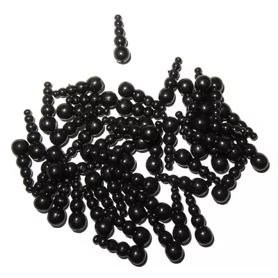 50 - 18mm Jet Black Ants - Stack Beads For Making Freshwater Spinning Lures • $6.89