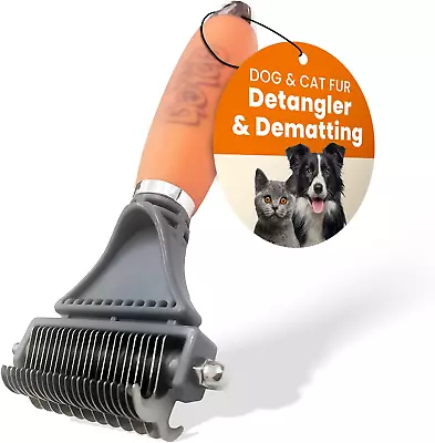 2-Sided Dematting Comb - Professional Grooming Rake For Cats & Dogs Long Hair D • $50.35