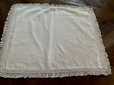 Vintage English Linen Embroidered Night Dress Case/Boudoir Pillow • $28.50