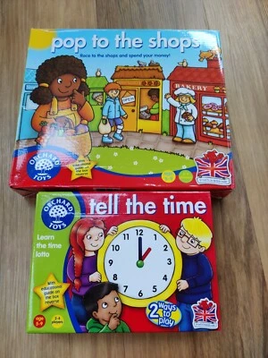 £8 • Buy Orchard Games Bundle X2 Tell The Time  Pop To The Shops Both In Good Condition
