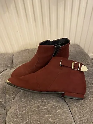 £8 • Buy Burgundy Ankle Boots 7E