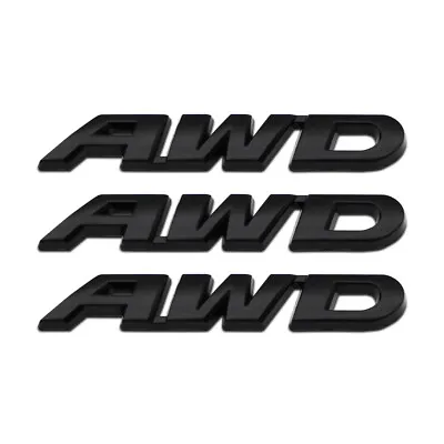 3Pcs Matte Black Metel Small AWD Emblem Off Road 4WD Logo All Wheel Drive Badge • $11.99