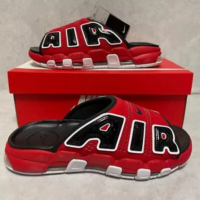 Nike Air More Uptempo Slide University Red Black FJ6036-600 Men's • $146