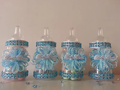 12 Blue Fillable Bottles | Baby Shower Decoration | Favors Prizes Or Games Boy  • $18.99