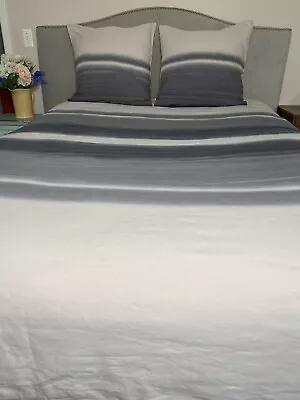 Restoration Hardware RH Teen Linen Cotton Full/Queen Duvet 2 Euro Shams Set Gray • $145