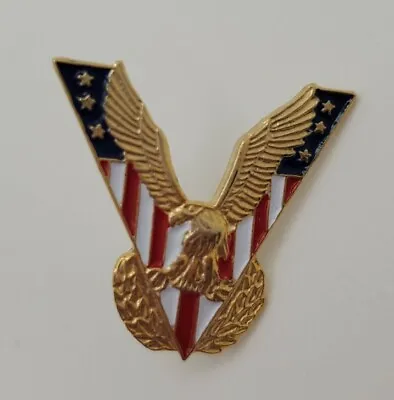 Victory Eagle V Lapel Hat Military Pin American Flag & Eagle • $16.80