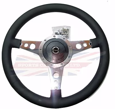 New 14  Moto Lita Leather Steering Wheel & Hub Adaptor Sunbeam Alpine Tiger • $489.95