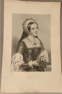 Antique Engraving ‘Katherine Parr’ Artist J.W. Wright Eng By W.H. Mote • £18