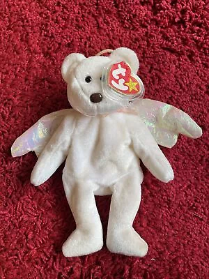 £3 • Buy Ty Beanie Babies Original Rare￼- Halo The Angel Bear With Wings+ Tag Protect￼ ￼