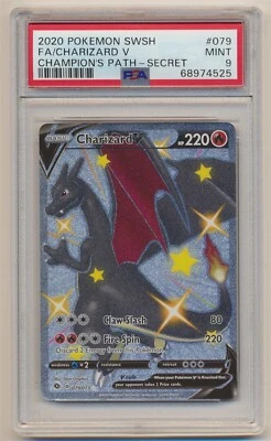 $179.99 • Buy PSA 9 Pokemon Champion's Path Holo Secret Rare Charizard V 079/073 MINT!!