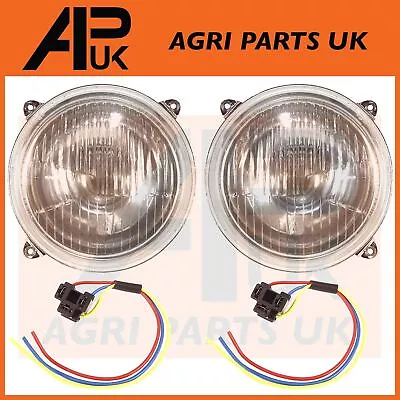 Headlight Headlamp Pair & Plugs For Massey Ferguson 135 148 165 178 185 Tractor • £27.28