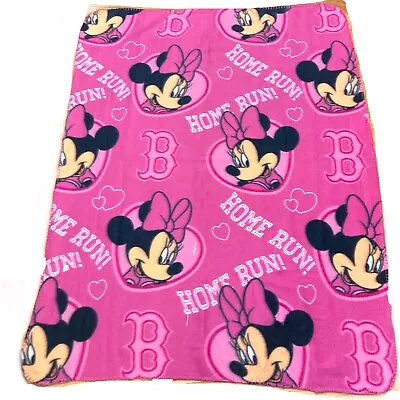 Minnie Mouse Boston Red Sox Fleece Blanket Throw 38 X 52 Genuine Merchandise • $17.95