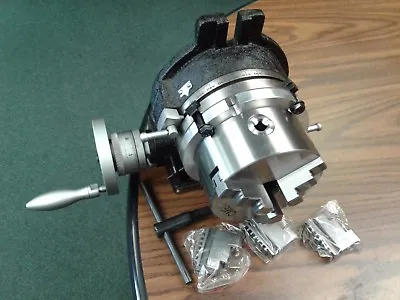 6  HORIZONTAL & VERTICAL ROTARY TABLE W. Adapter & 3-jaw Chuck#IN-TSL6-C5 • $358