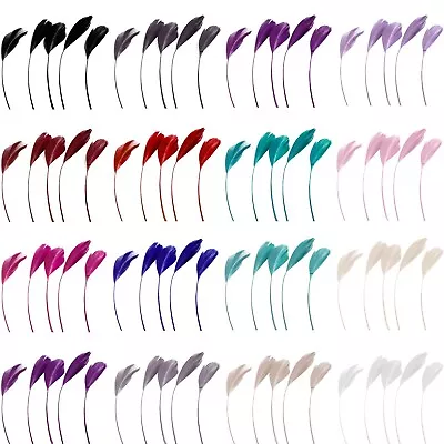 £4.98 • Buy Stripped Coque Diamond Feathers - Long - Millinery Fascinator - Choose Quantity
