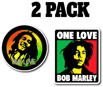 Bob Marley One Love 2 Pack Multi Size Vinyl Sticker  Rasta Reggae  Music  Decal • $7.95