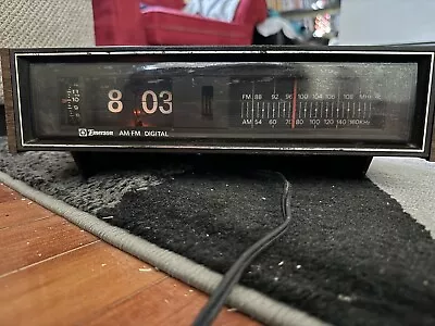 VTG MCM Flip Clock AM FM Radio Alarm Emerson R5000A Groundhog Day Tested Works • $40