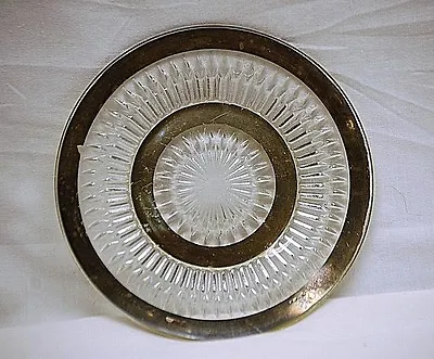 Old Vintage Clear Glass Diamond Pattern W Silver Edge 6  Bread & Butter Plate • $14.99