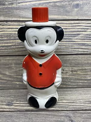 Vintage Disney Soaky 1960s Mickey Mouse Bubble Bath Bottle Red White • $17.99