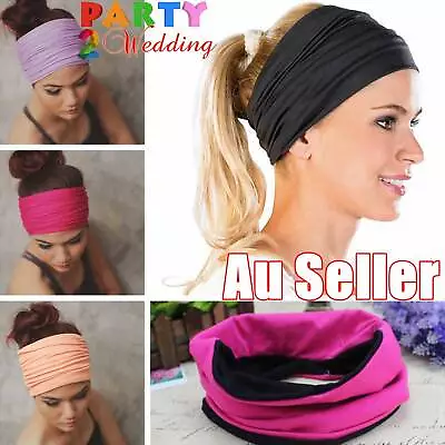 Double Side Wide Sports Yoga Gym Cotton Headband Head Hair Band Girls Women Kids • $6.95