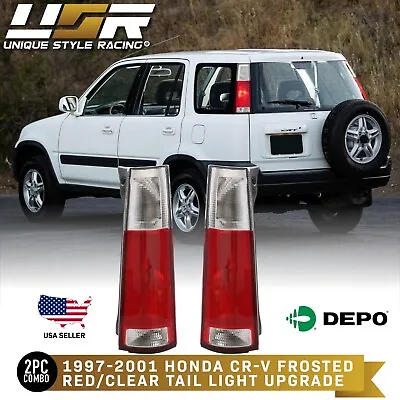 DEPO JDM LOOK Red/Clear Rear Tail Lights Pair For 97 98 99 00 01 HONDA CRV CR-V • $144.96