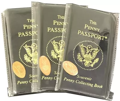 3 Penny Passport Albums For US Elongated Cent 3 Folders + Gift 3 Free Coin Deal • $19.90