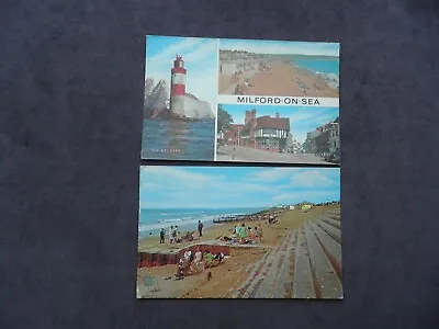 2 Vintage 1970s Postcards Of Milford-on-Sea Hampshire • £2.99