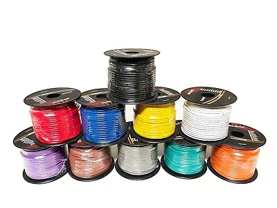 $64.99 • Buy 14 Gauge 10 Color 100ft Each Roll Stranded Primary Wire Cable Indoor 12v 24v 