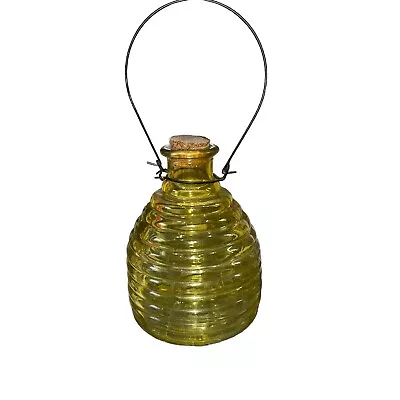 Vintage Bee Hive Shape Fly Wasp Insect Catcher Trap Glass With Glass Stopper • $39.97