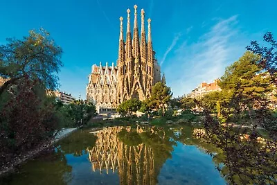 La Sangrada Familia Barcelona Spain Landmark Poster 24x36 Inch • $25