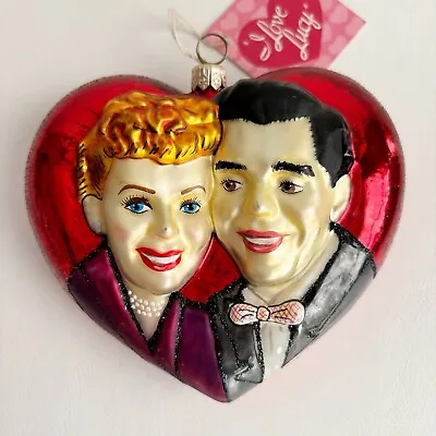 Modern VTG Polonaise Glass Heart Love Lucy Ricky Jumbo Ornament Komozja Poland • $48