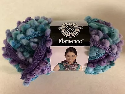 Loops & Threads Flamenco Yarn Pom Pom Periwinkle 24 Yards 100% Polyester • $5