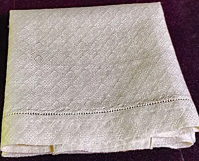 3 Vintage Woven Linen Towels With Hemstitching  WW592 • $50