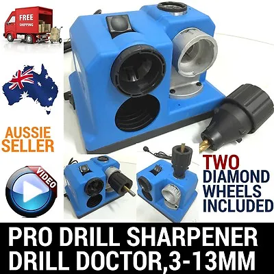 W/2xwheels Electric Pro Drill Bit Sharpener Sharpening Tool Doctor Grinder 3-13m • $119.99