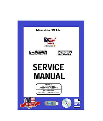 Mercury/Mariner Service Manual 200 225hp OptiMax Direct Fuel Injection PDF • $14.95