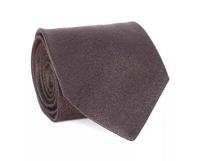 NWT KITON Pure Silk TIE 7-fold Dark Brown Solid Luxury Handmade Italy • $94.50