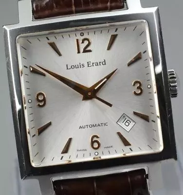 [Near MINT] Louis Erard La Carree 69500 Date Silver Dial Automatic Men's Watch • £387.36