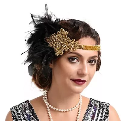 1920s Flapper Headband Peacock Feather Headpiece Great Gatsby Headband Costume A • $16.42